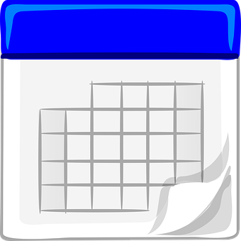 A Calendar With A Blue Top