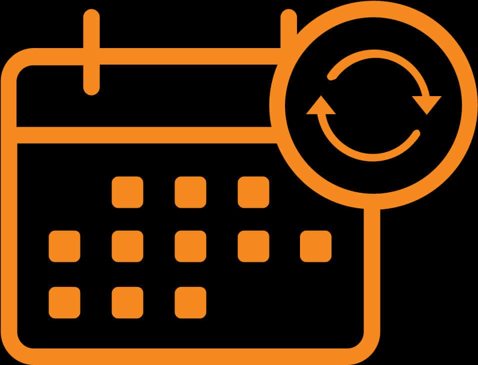 A Black And Orange Calendar With Arrows
