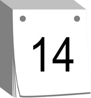 A White Calendar With Black Numbers