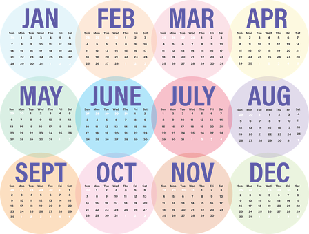 A Calendar With Months On It