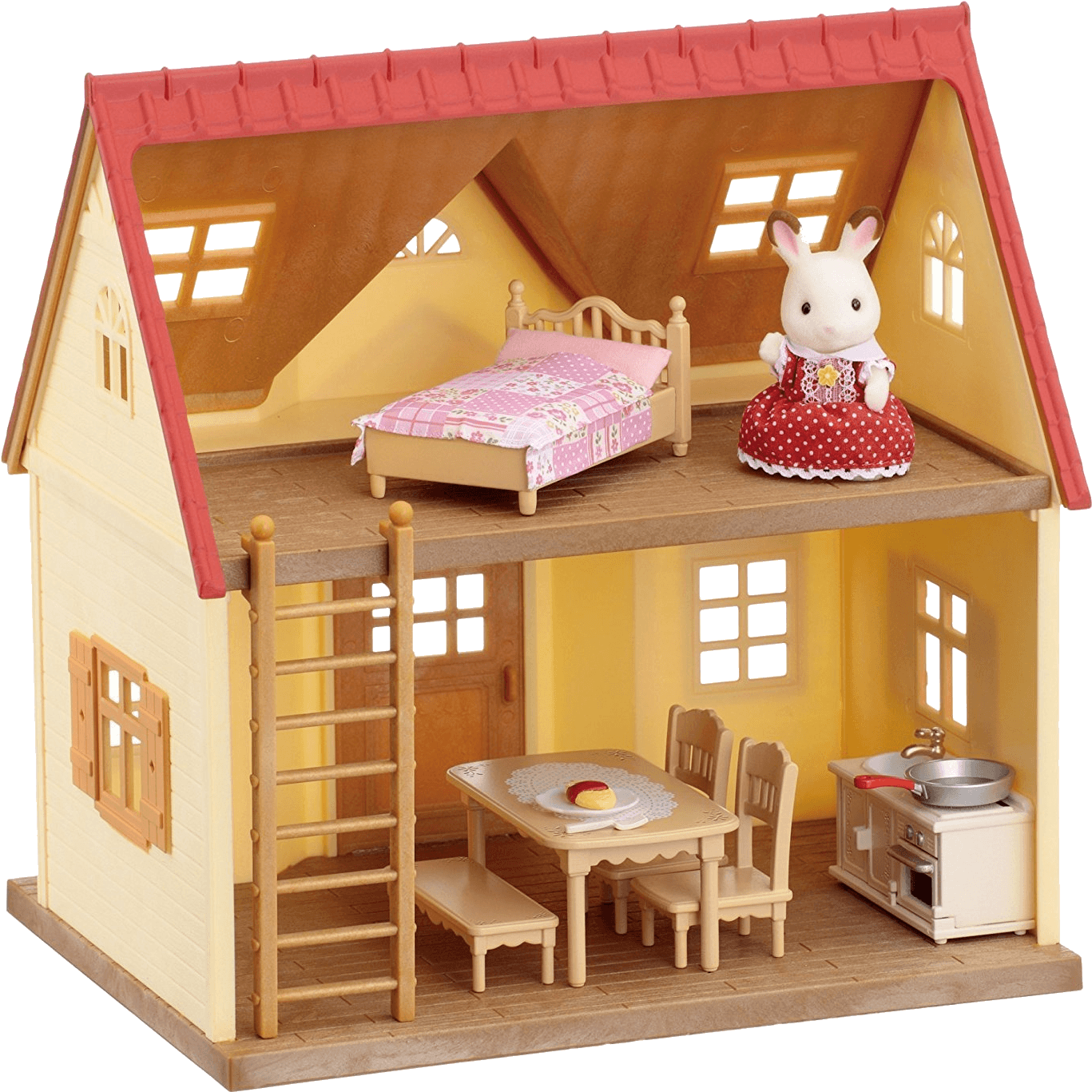 A Toy House With A Doll And Furniture