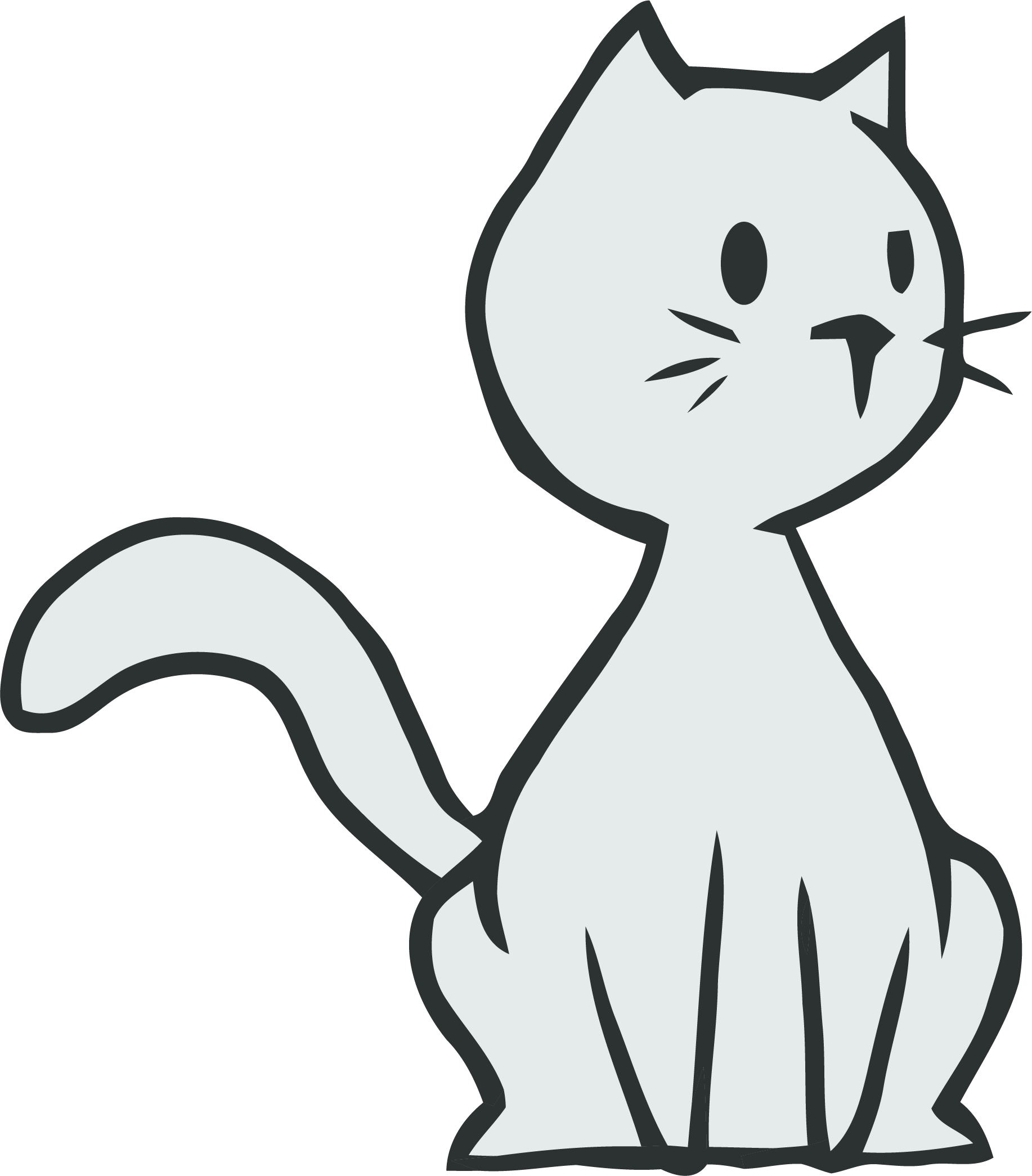 A White Cat With Black Background
