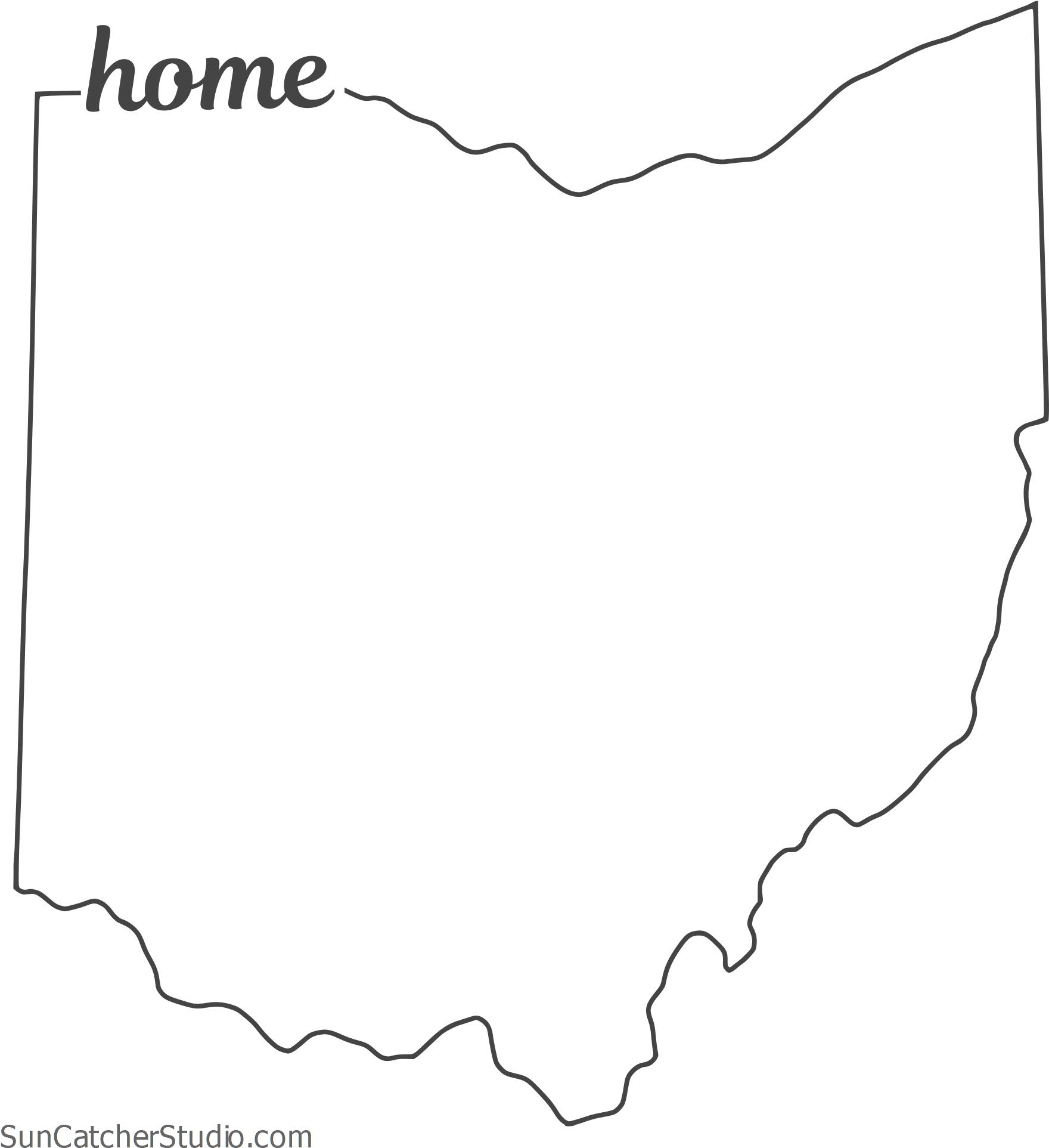 A Black Map Of The State Of Ohio