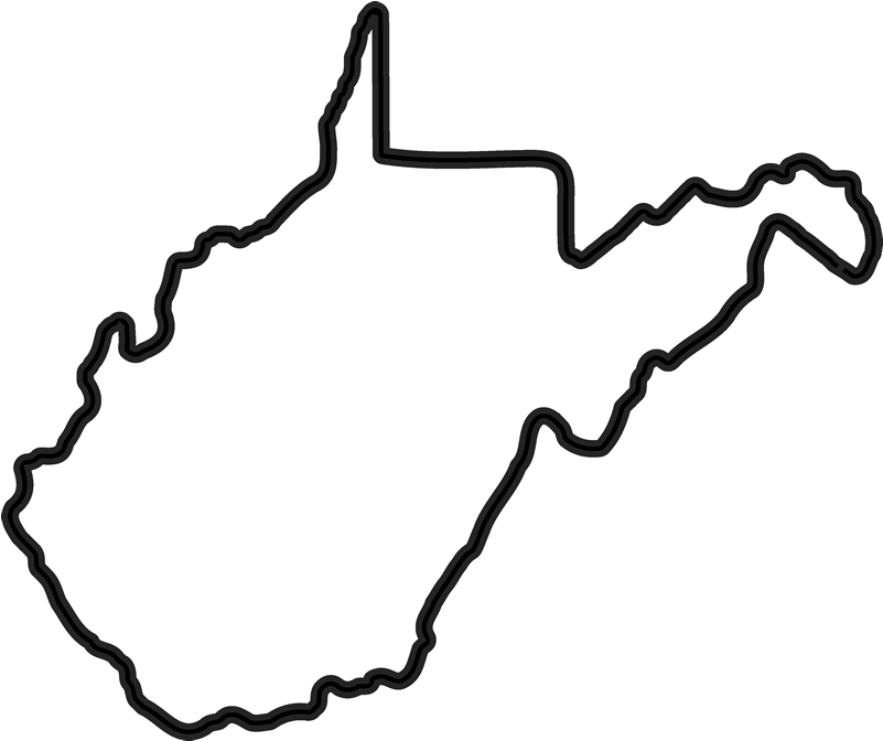 A Black Outline Of The State Of West Virginia