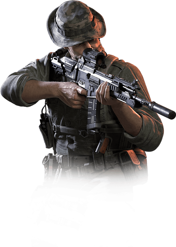 A Man In A Hat Holding A Gun