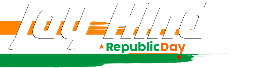 A Logo With White Text And Orange And Green Stripes