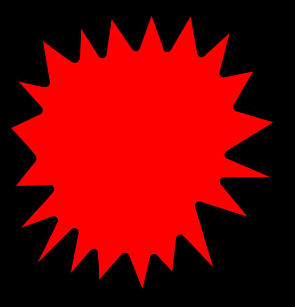 A Red Starburst On A Black Background