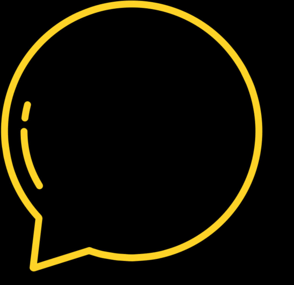 A Yellow Outline Of A Speech Bubble