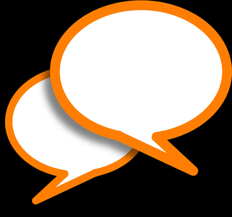 A Pair Of White And Orange Speech Bubbles