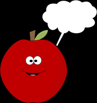 A Cartoon Apple With A Speech Bubble