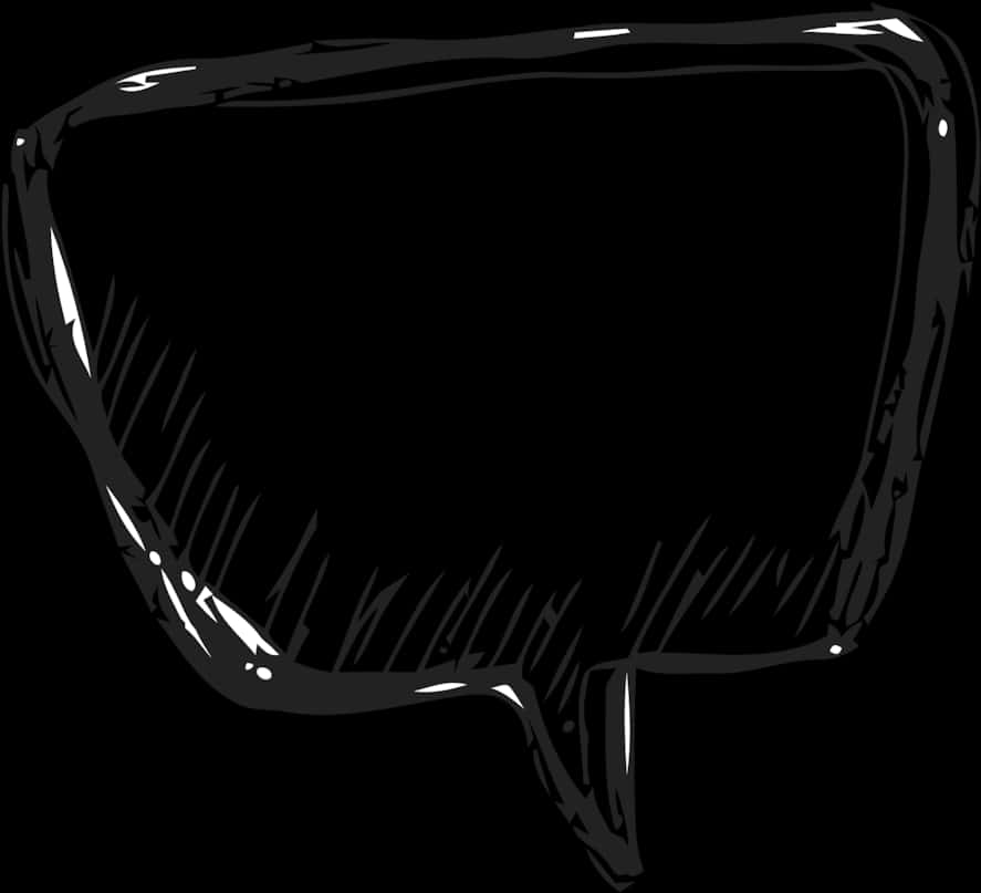 A Black And White Drawing Of A Speech Bubble