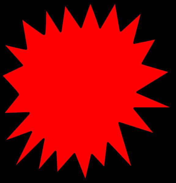 A Red Starburst On A Black Background
