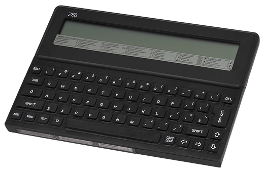A Small Black Keyboard With A Screen
