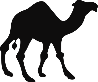 A Black Silhouette Of A Camel