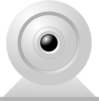 A White Webcam With A Black Circle