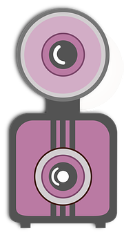 A Purple Camera With A Black Background