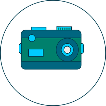 A Blue And Green Camera