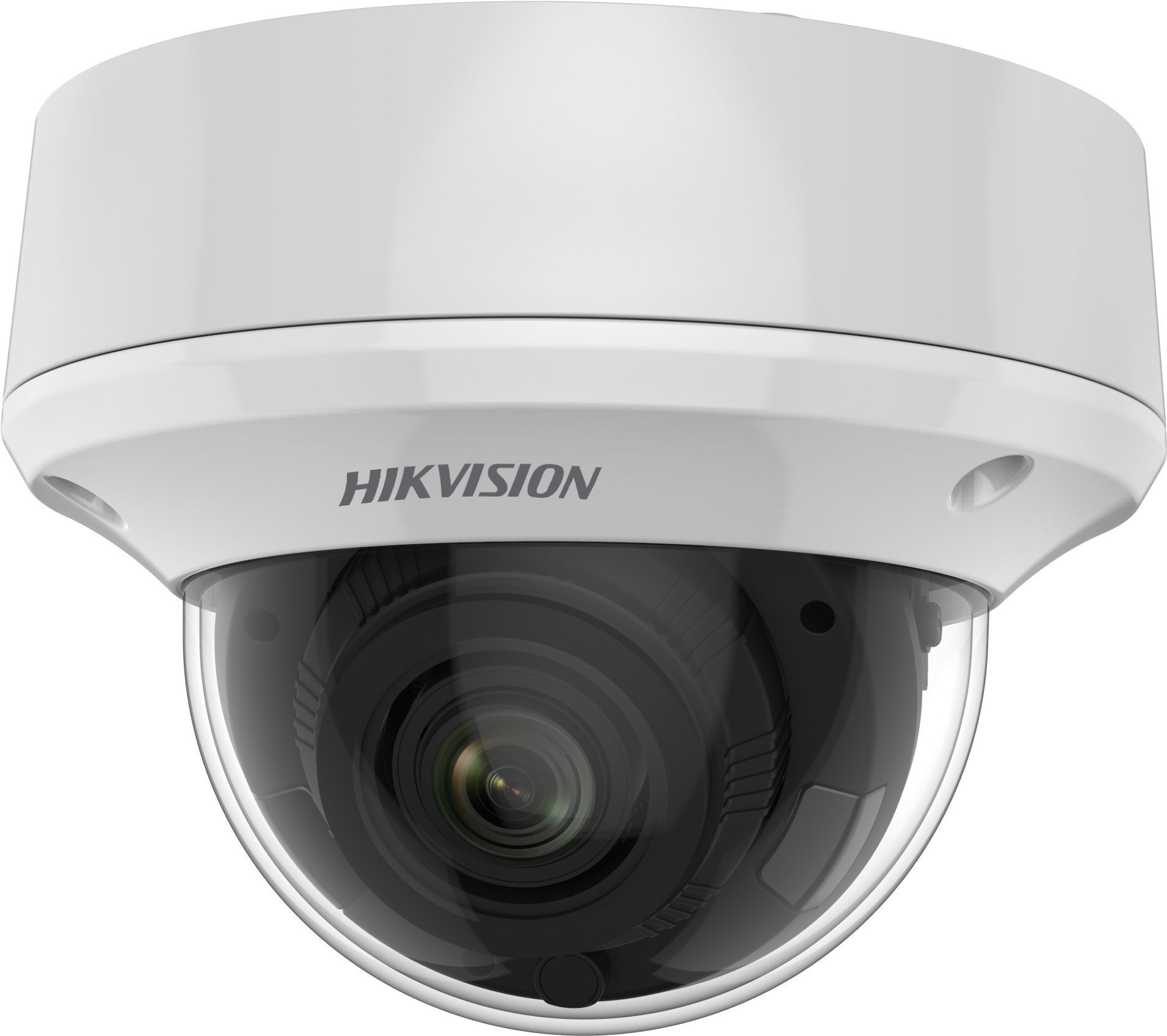 A White Dome Camera With A Black Background