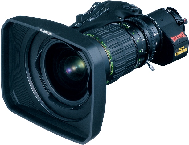 A Black Camera With A Large Lens