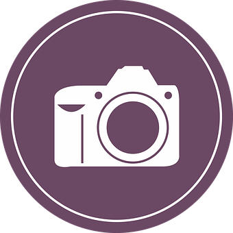 A Purple Circle With A Camera