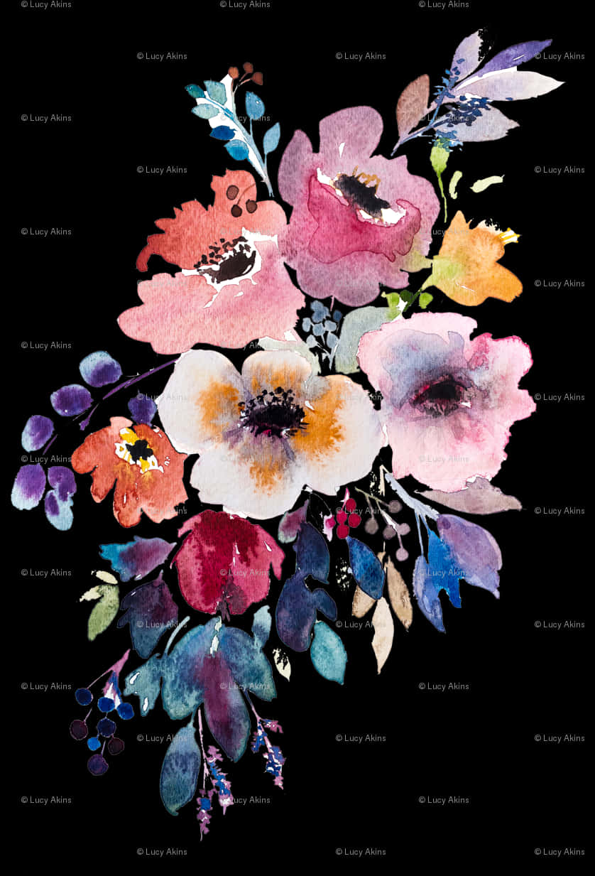 Camper Clipart Watercolor - Transparent Watercolor Floral Design, Hd Png Download