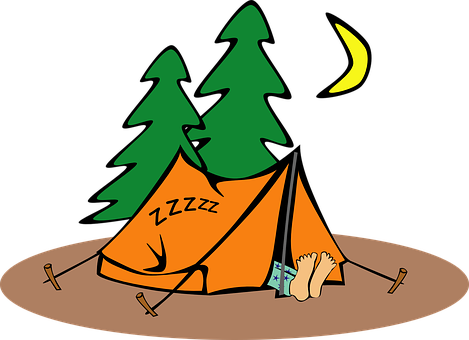 A Cartoon Of A Sleeping Tent