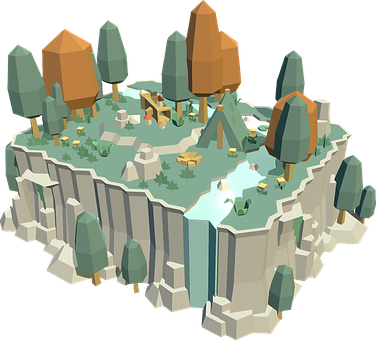 A Low Poly Model Of A Small Island
