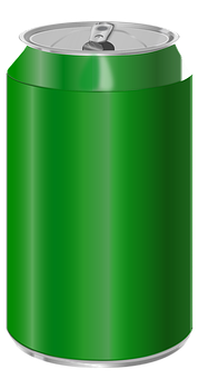 A Green Can With A Silver Top