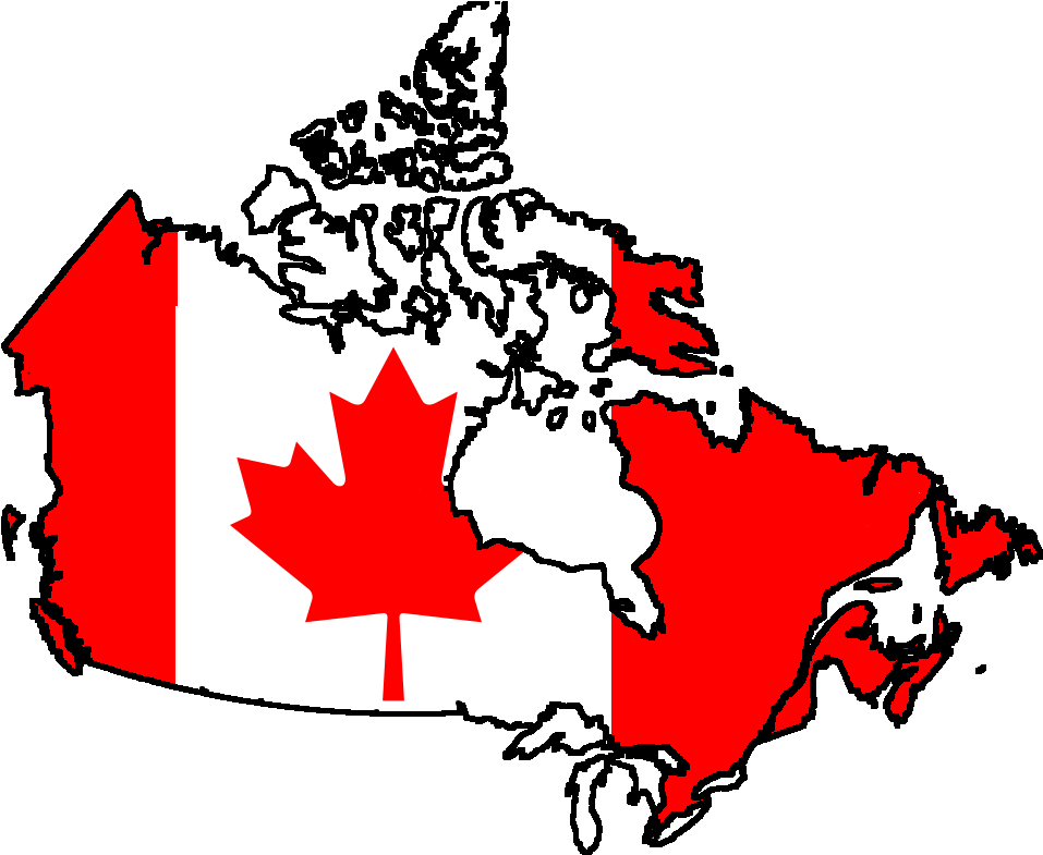Canada Contour-flag - Canadian Flag On Canada, Hd Png Download