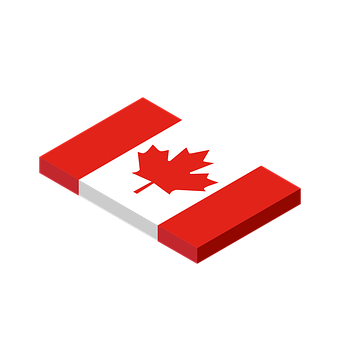 A Red And White Rectangular Object With A Leaf On It