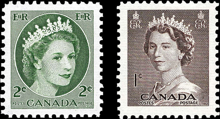 Two Stamps With A Woman's Face