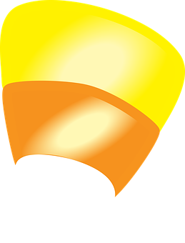 A Yellow And White Cone Shaped Object