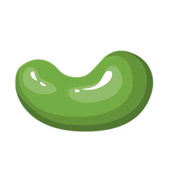 A Green Jelly Bean On A Black Background
