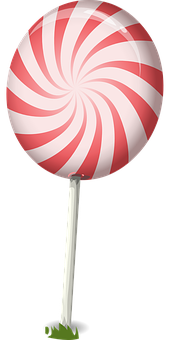 A Red And White Swirly Lollipop