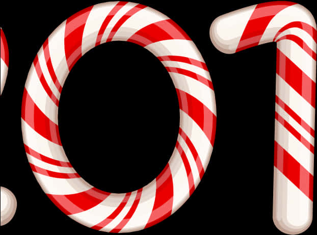 A Candy Cane In The Shape Of A Letter O