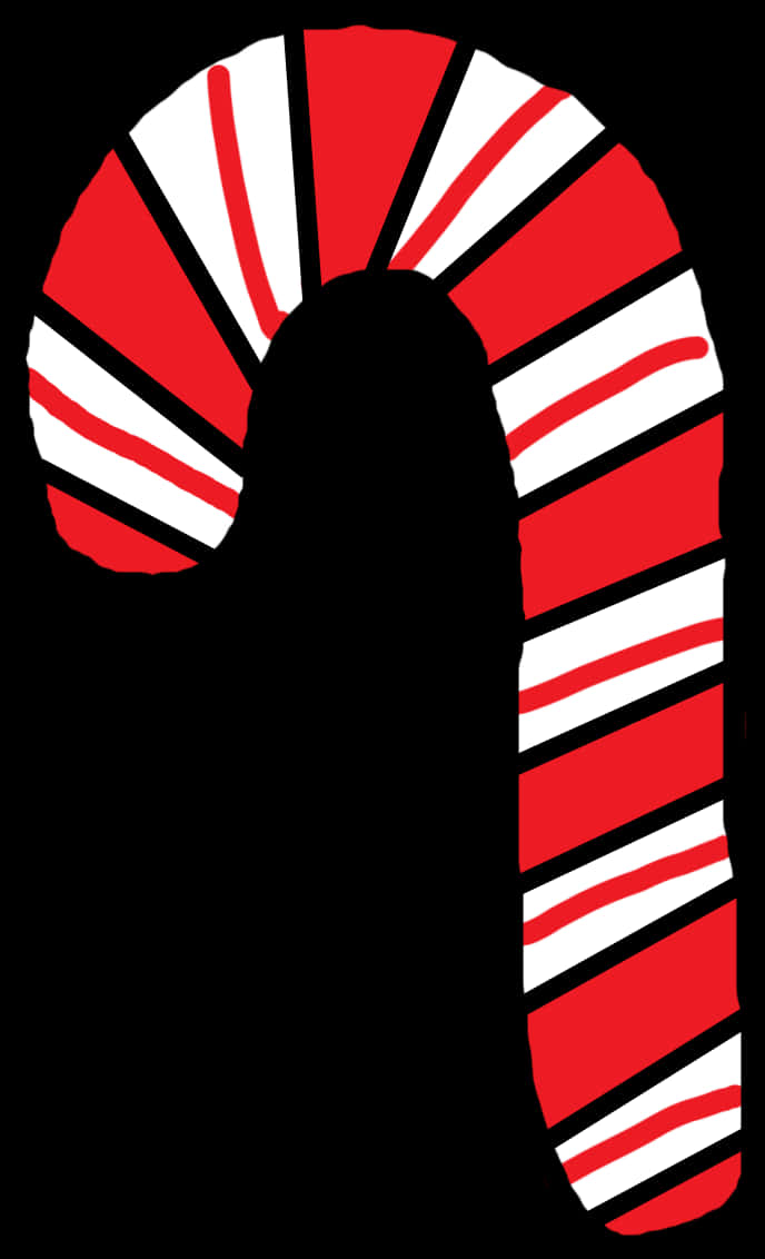 A Red And White Striped Candy Cane