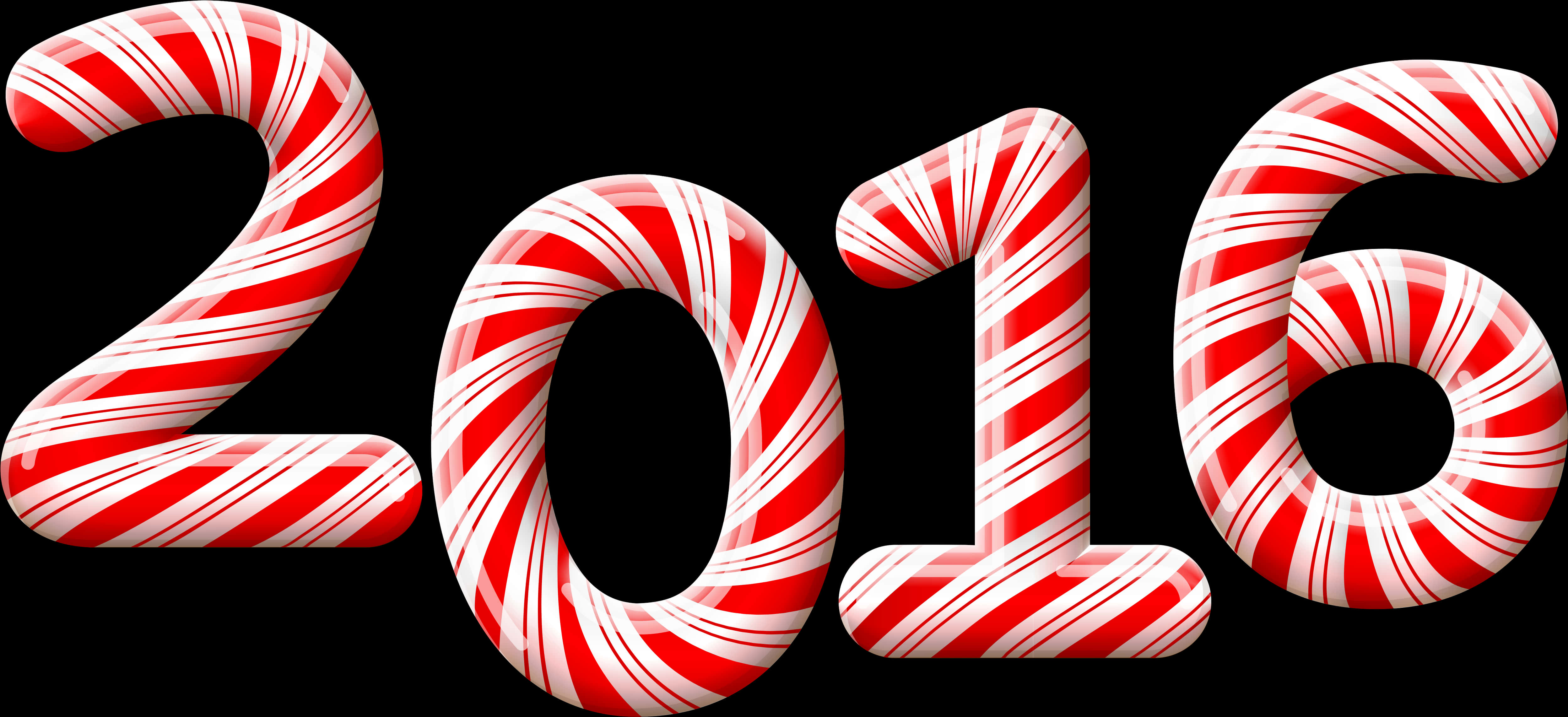 A Red And White Candy Cane Numbers