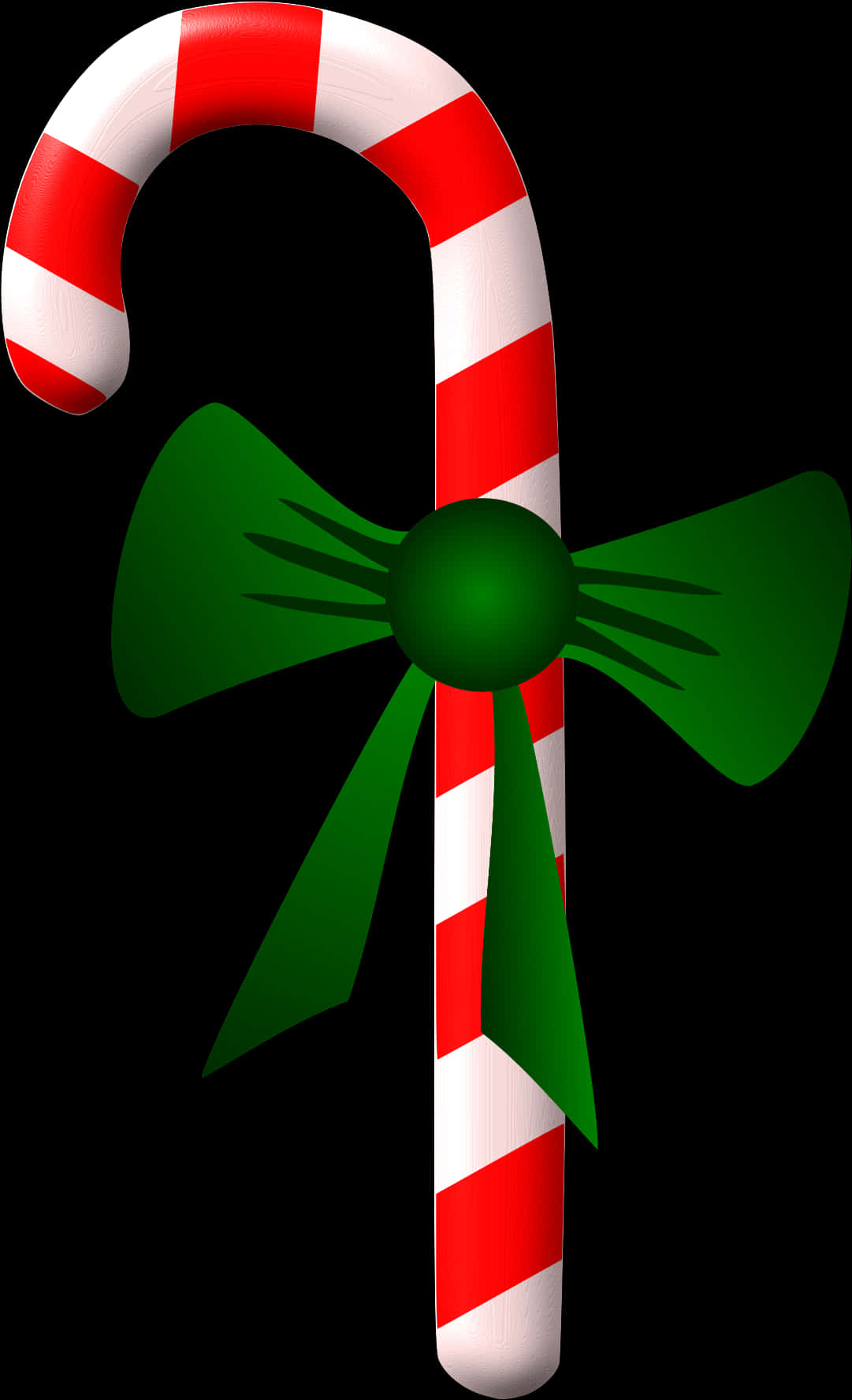 Christmas Candy Cane With Ribbon