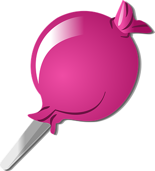 A Pink Lollipop On A Black Background