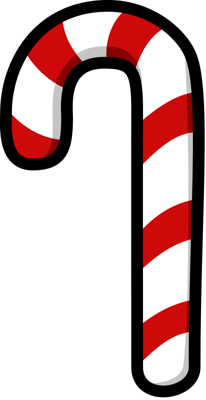 A Candy Cane With Red And White Stripes