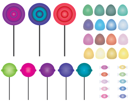 A Group Of Lollipops And Candy