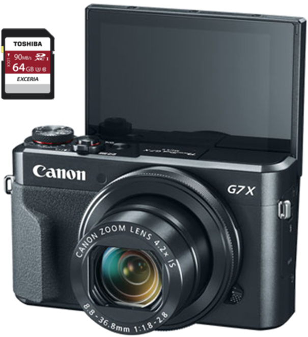 A Camera With A Screen And A Memory Card