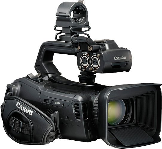 A Black Video Camera With A Black Cover