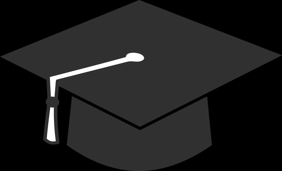 A Black Graduation Cap With A White Stick