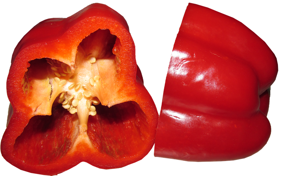 A Red Pepper Cut In Half
