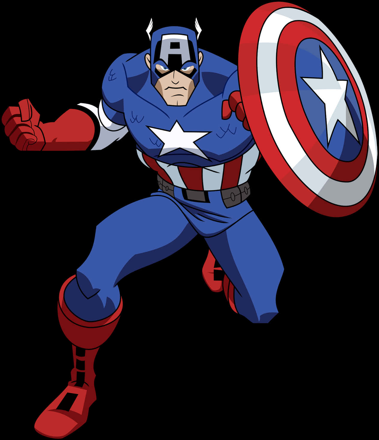 A Cartoon Of A Superhero Holding A Shield
