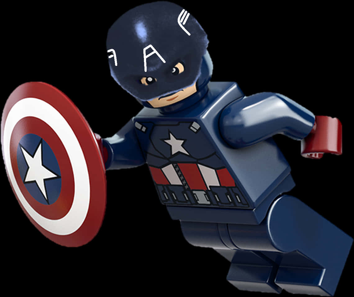 A Toy Figure Holding A Shield
