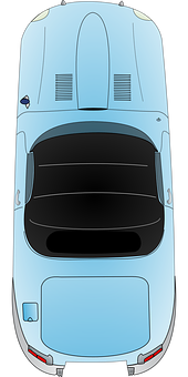 A Blue Car With Black Top