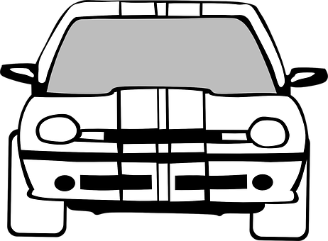 A White Car With Black Background