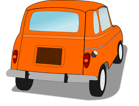 An Orange Car With A Black Background